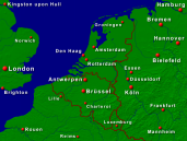 Beneluxstaaten Städte + Grenzen 640x480